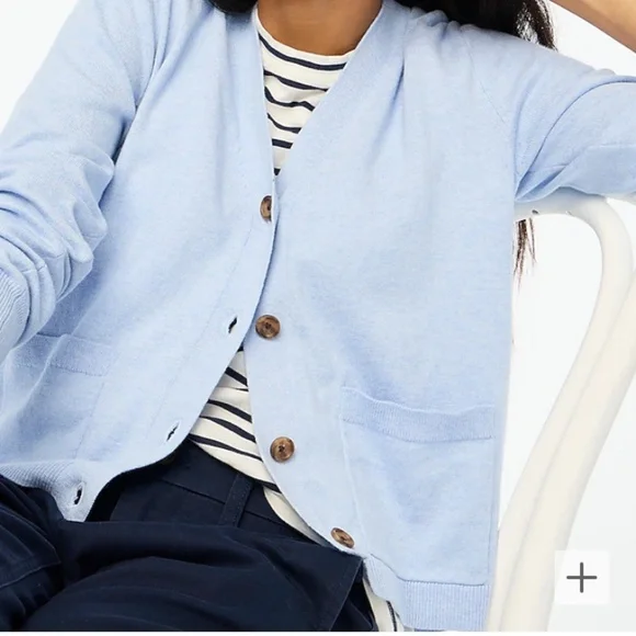 J. Crew Cotton Cashmere Blend Cardigan Sweater - Picture 1 of 2
